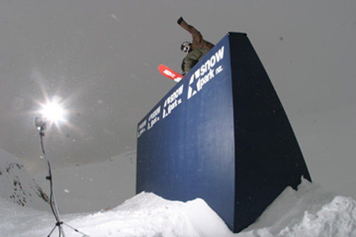 Pro rider Shaun White on the wall ride at Snow Park NZ